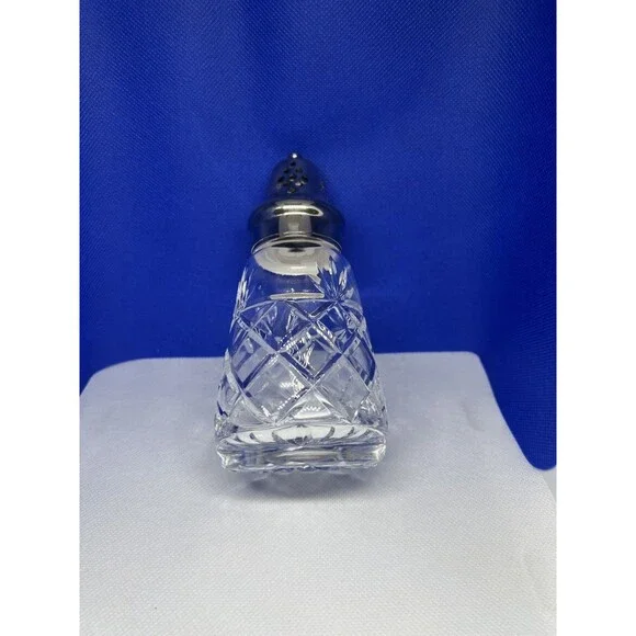 VTG Cut Crystal Muffineer/ Sugar Shaker Silver Plate Lid EUC - Picture 2 of 10